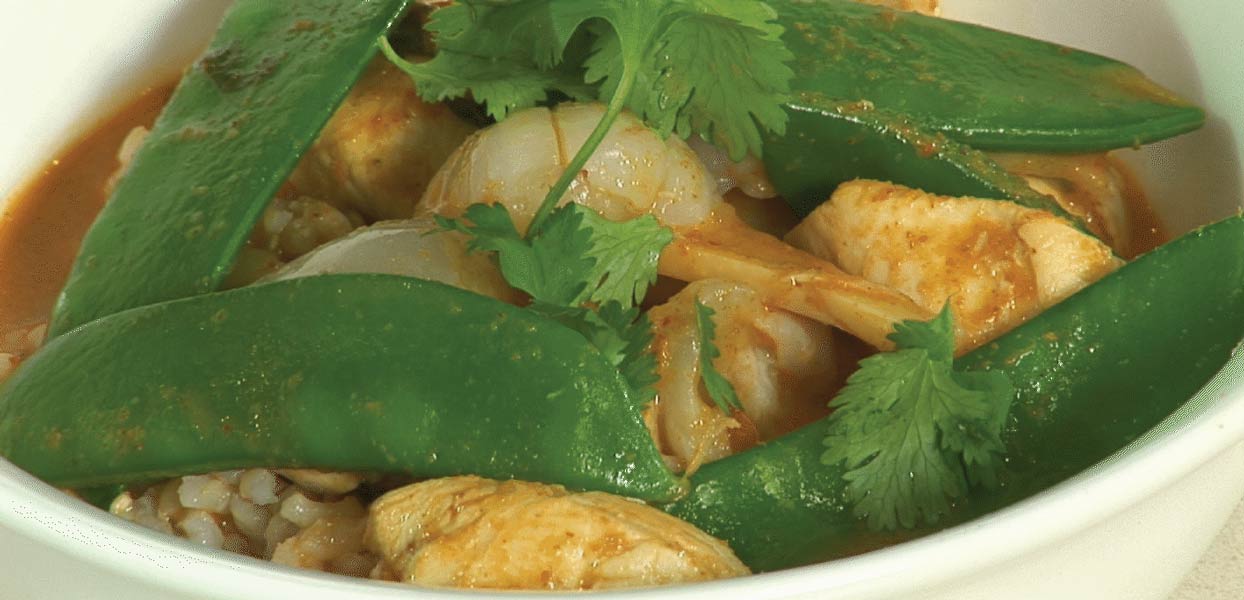Chicken and lychee red curry